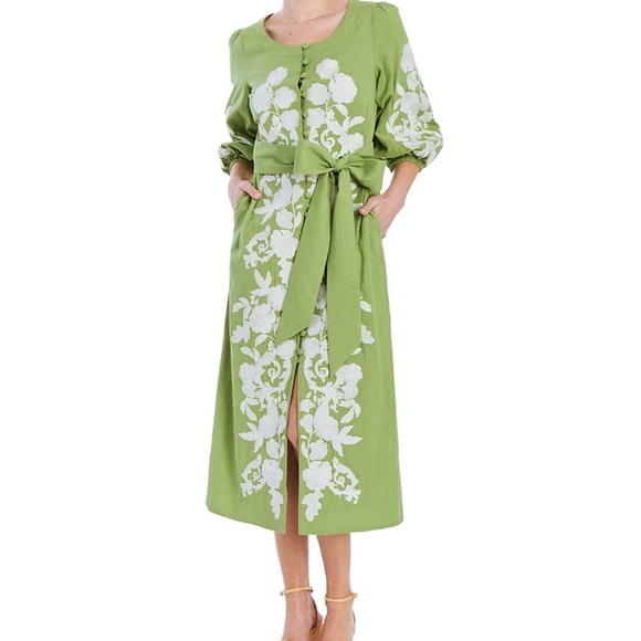Mestiza Suzanna Green Linen Floral Dress
Worn one time only! - Picture 2 of 2